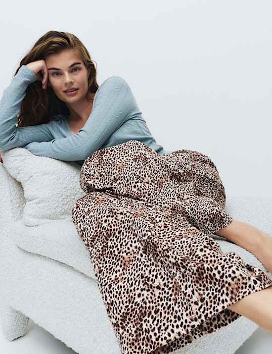 Pure Cotton Animal Print Pyjama Bottoms