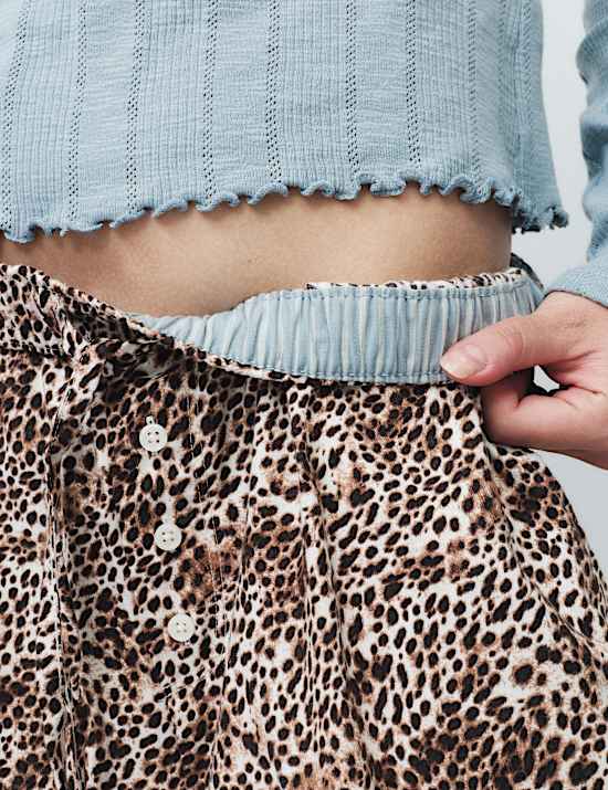 Pure Cotton Animal Print Pyjama Bottoms