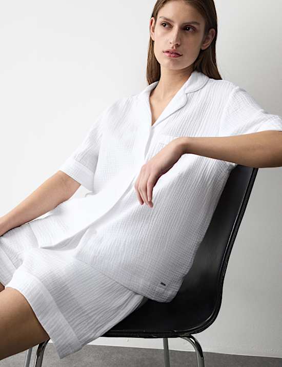 Pure Cotton Muslin Revere Shortie Set