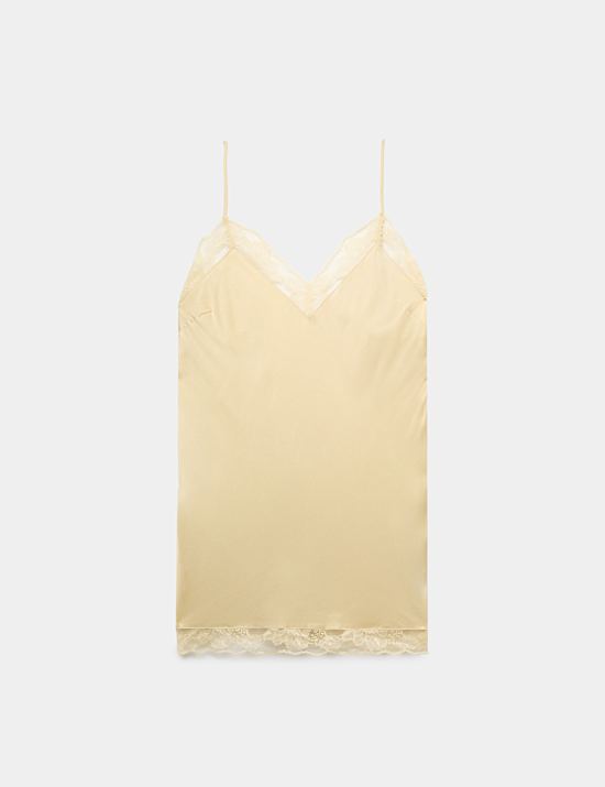 Satin Strappy Lace Detail Chemise