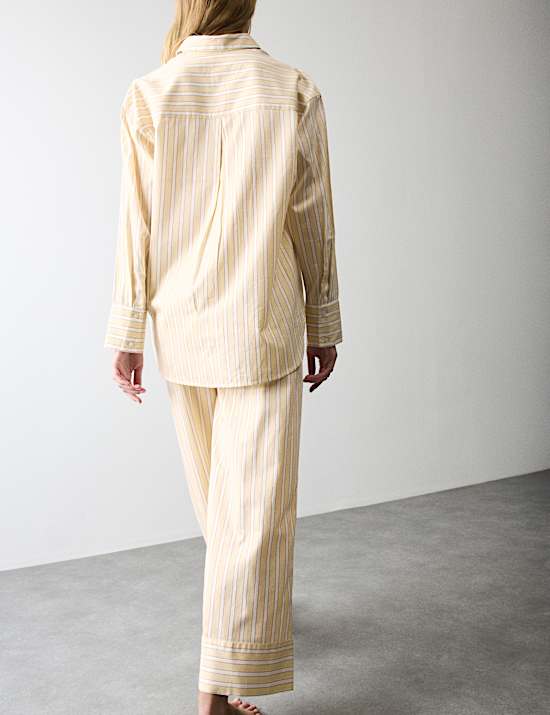 Pure Cotton Striped Revere Pyjama Set