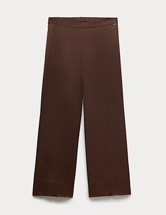 Satijnen pyjamabroek met wijde pijpen