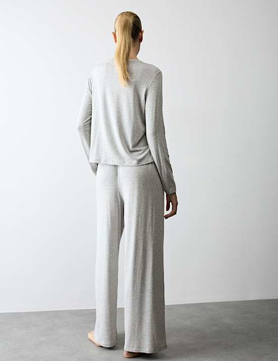 Modal Rich Wide Leg Pyjama Bottoms