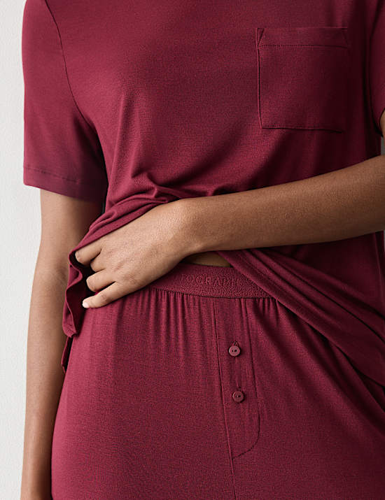 Modal Rich Wide Leg Pyjama Bottoms