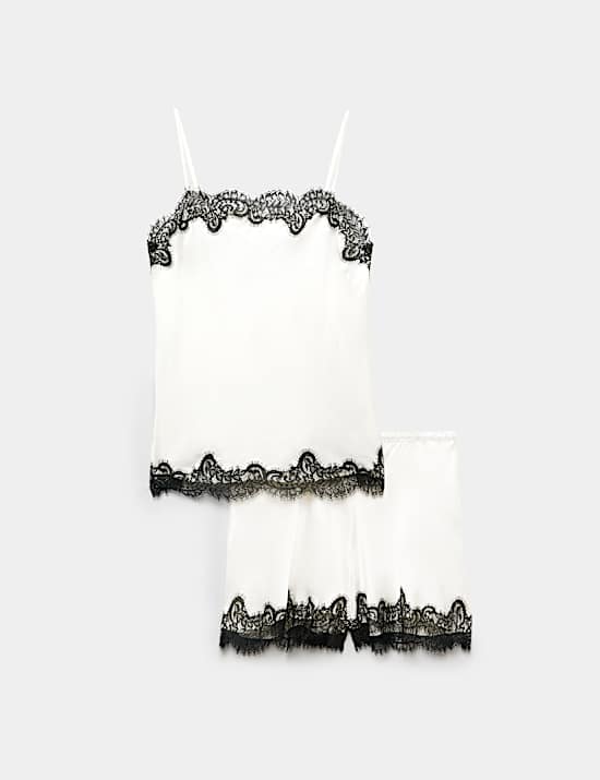 Satin and Lace Cami Pyjama Set