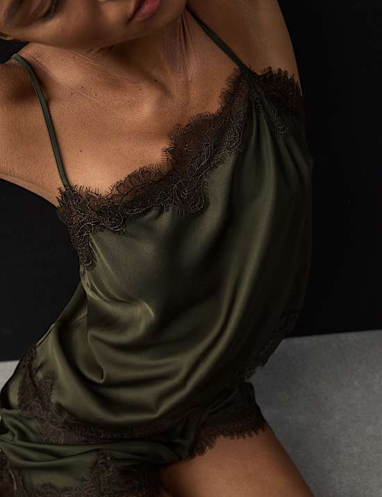 Satin and Lace Cami Pyjama Set