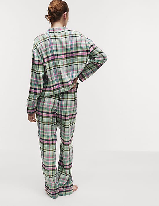Cotton Blend Checked Pyjama Set
