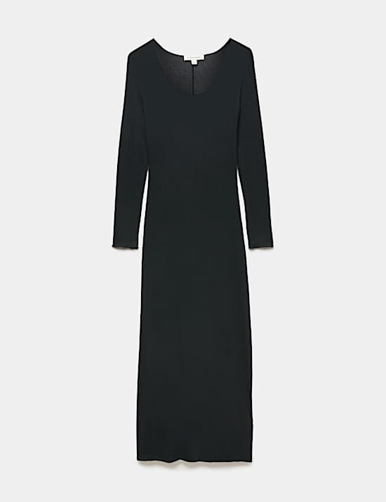 Sheer Ribbed Long Sleeve Nightdress