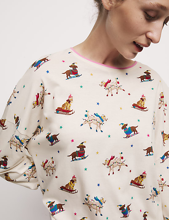 Pure Cotton Printed Pyjama Set