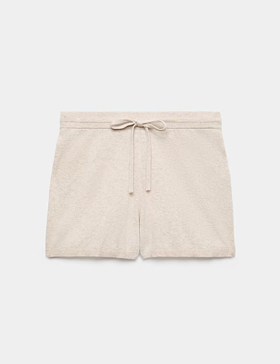 Merino Wool Blend Lounge Shorts with Cashmere