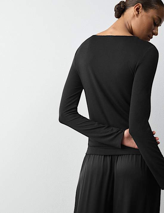 Sheer Pyjama Top with Cashmere