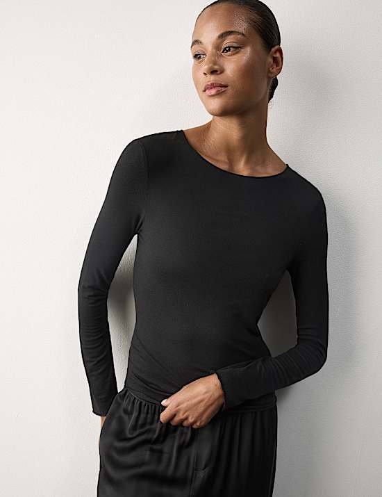 Sheer Pyjama Top with Cashmere