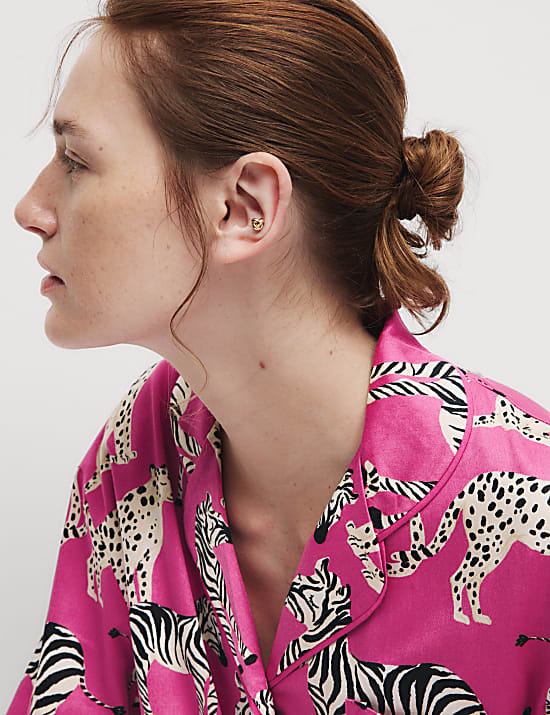 Set Piyama Natal Keluarga Motif Zebra & Cheetah untuk Wanita