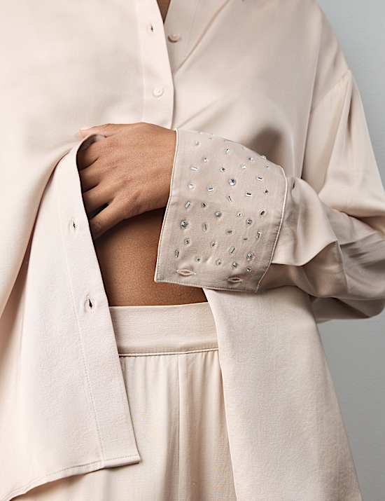 Satin Embellished Pyjama Set