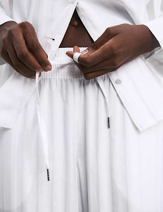 Pure Cotton Sateen Striped Pyjama Set