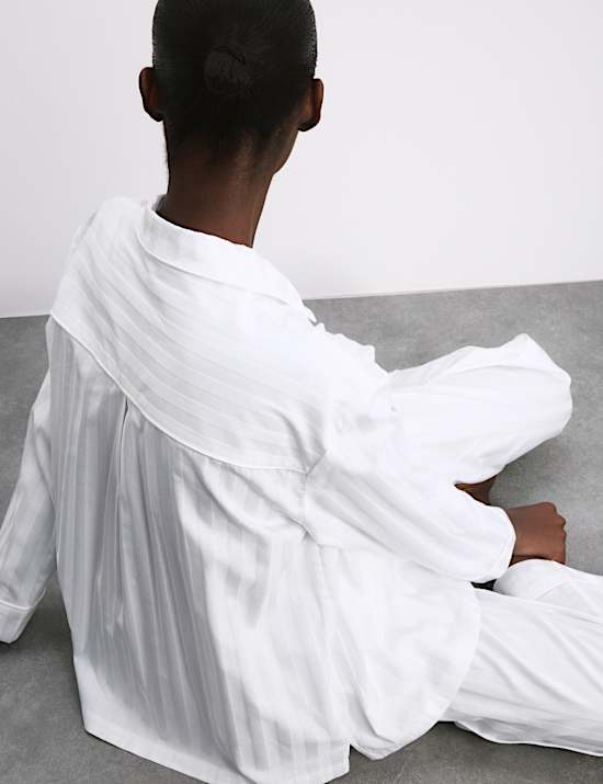 Pure Cotton Sateen Striped Pyjama Set