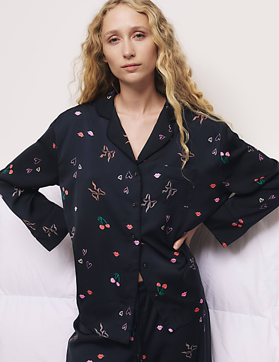 Ensemble pyjama Dream Satin™ à revers avec imprimé