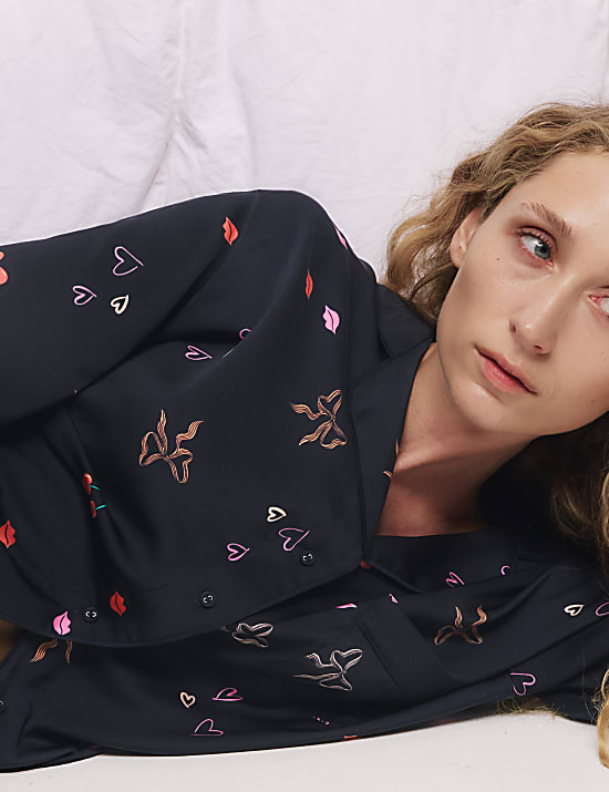 Ensemble pyjama Dream Satin™ à revers avec imprimé