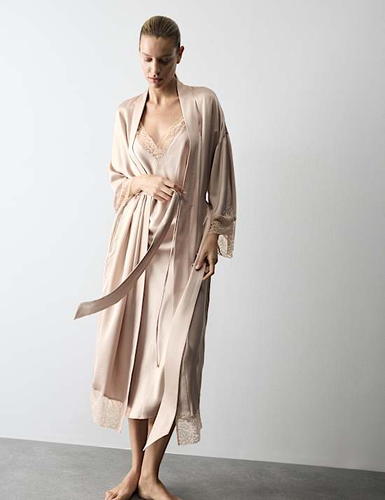 Satin Lace Long Wrap