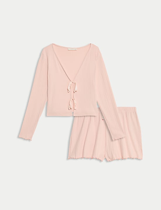 Cotton Rich Ribbed Shortie Set