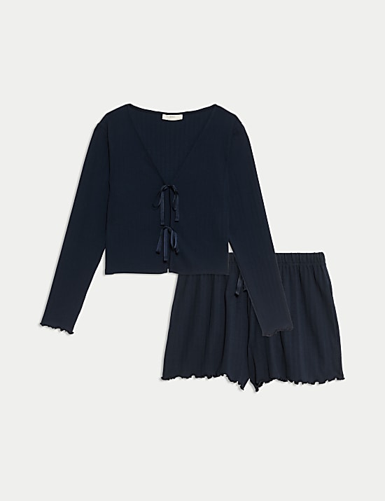 Ensemble shorty en coton c&ocirc;tel&eacute;