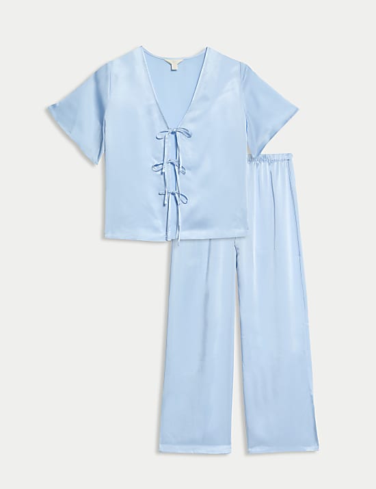 Schlafanzugset mit Dream Satin&trade; Technologie und Bindedetail vorne