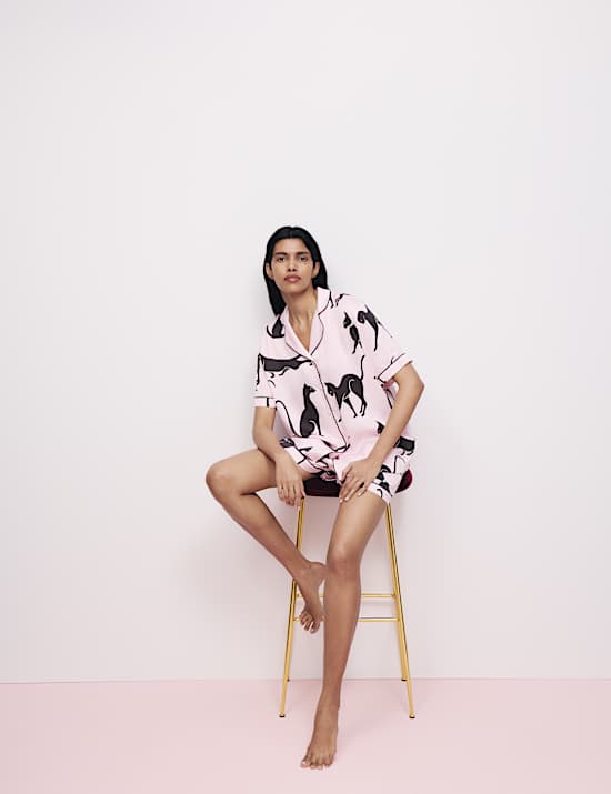 The Cat Print Shortie Set