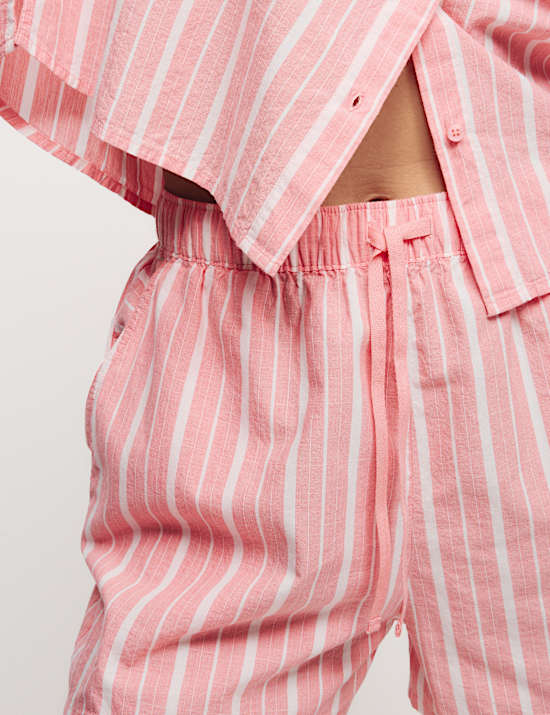 Pure Cotton Cambric Striped Shortie Set