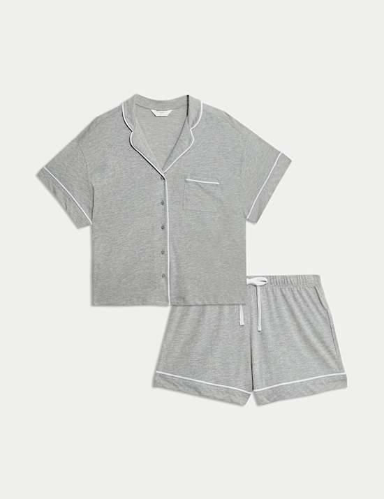 Ensemble shorty en coton et modal à revers