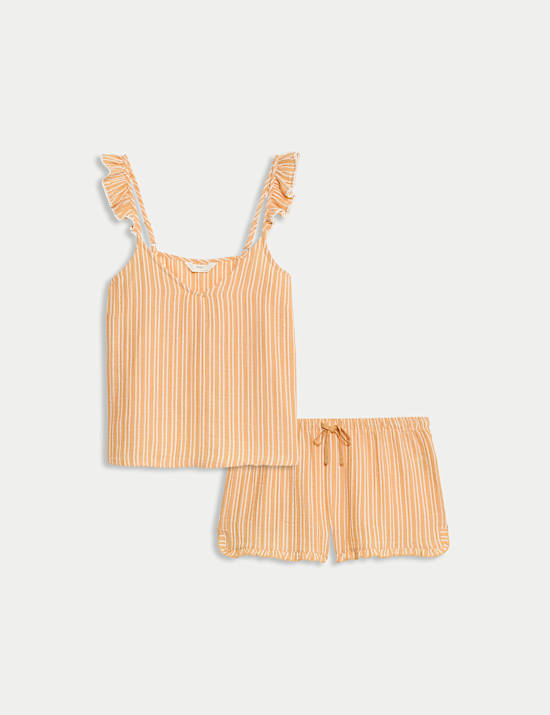 Ριγέ σετ με σορτς Cool Comfort™ από μουσελίνα