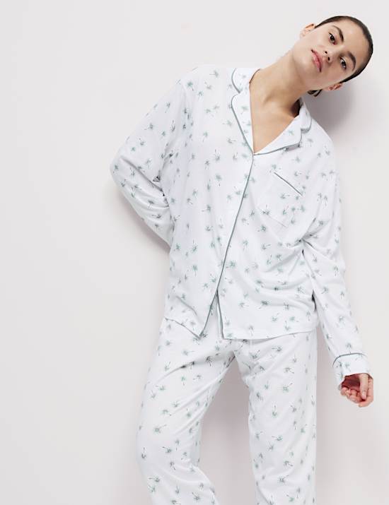 Pyjama en coton et modal avec imprimé