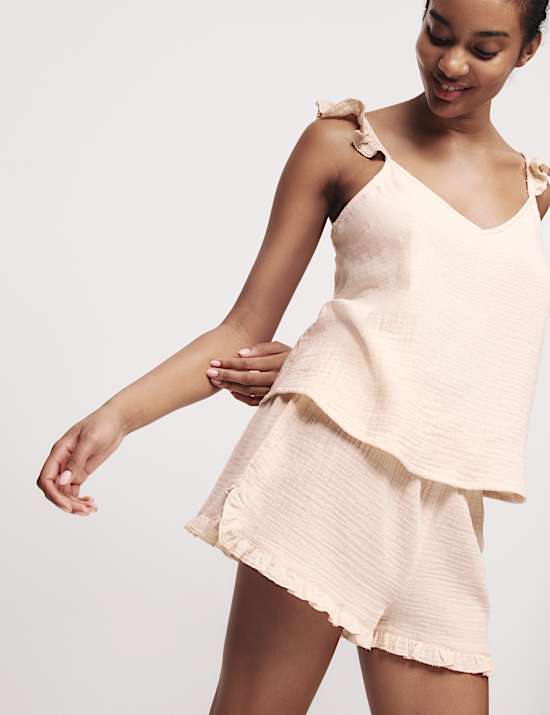 Pure Cotton Muslin Cool Comfort&trade; Shortie Set
