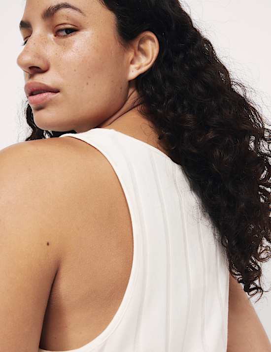 Σετ πιτζάμας από βαμβάκι και modal με κυματιστό ριμπ τελείωμα