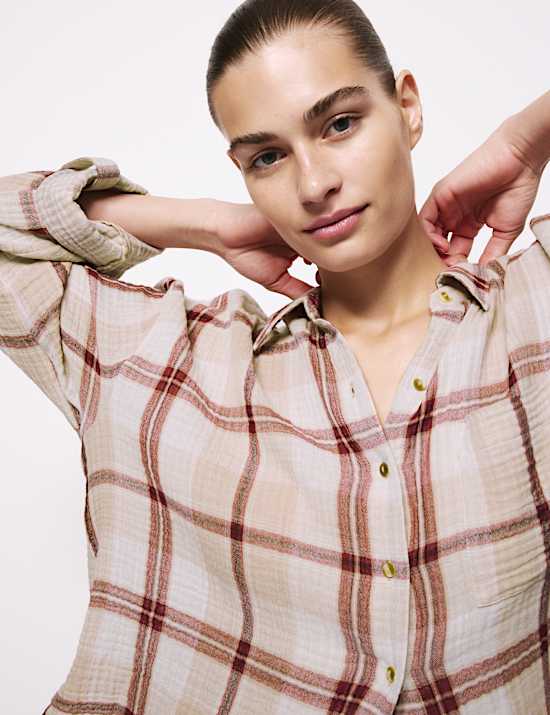 Ensemble pyjama 100 % coton à carreaux