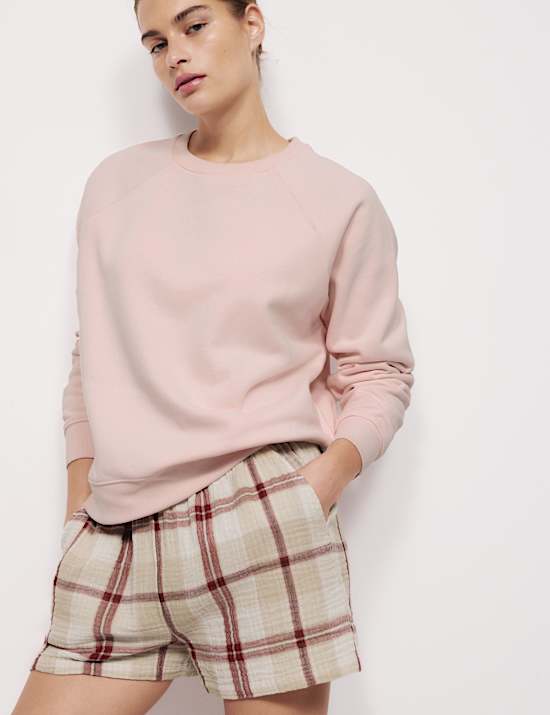 Ensemble 100 % coton avec shorty style sweat