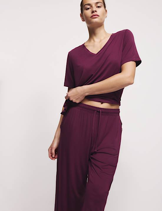 Pijama con encaje de viscosa