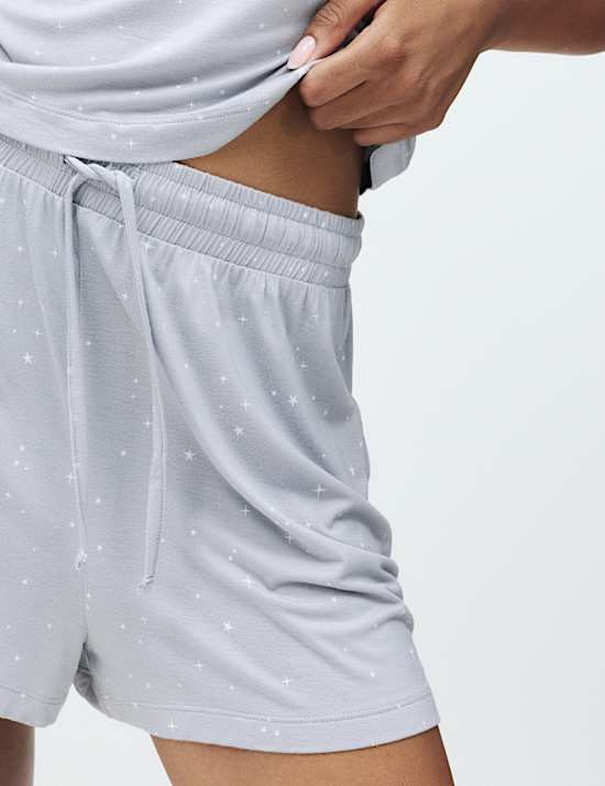 Ensemble short caraco à imprimé étoiles