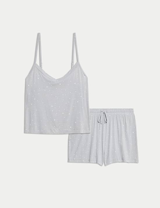 Ensemble short caraco à imprimé étoiles