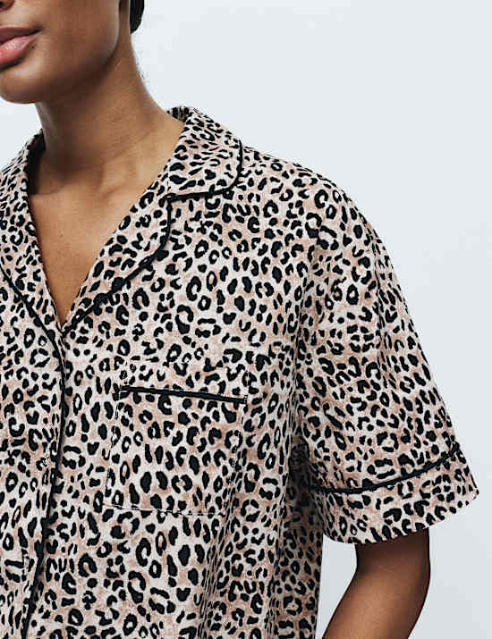 Pure Cotton Printed Revere Shortie Set