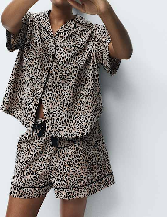 Pure Cotton Printed Revere Shortie Set