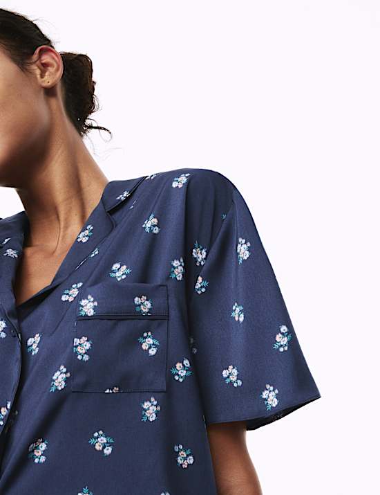 Dream Satin™ Printed Revere Shortie Set