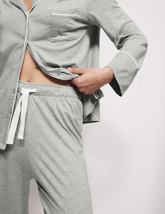 Ensemble pyjama en coton et modal à revers