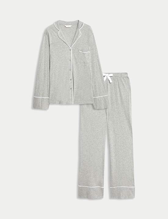 Ensemble pyjama en coton et modal à revers