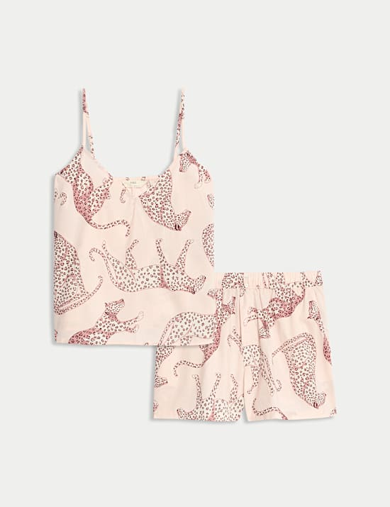 Pijama corto 100 % algodón con estampado animal