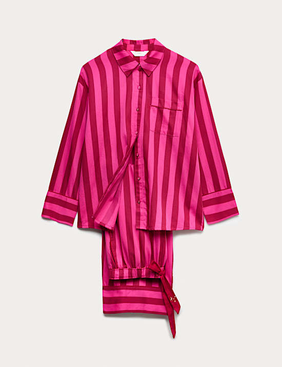 Pure Cotton Sateen Striped Pyjama Set