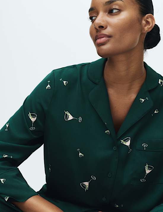 Ensemble yjama Dream Satin™ à imprimé cocktail