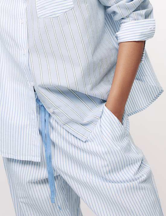 Cool Comfort&trade; Pure Cotton Striped Pyjama Set