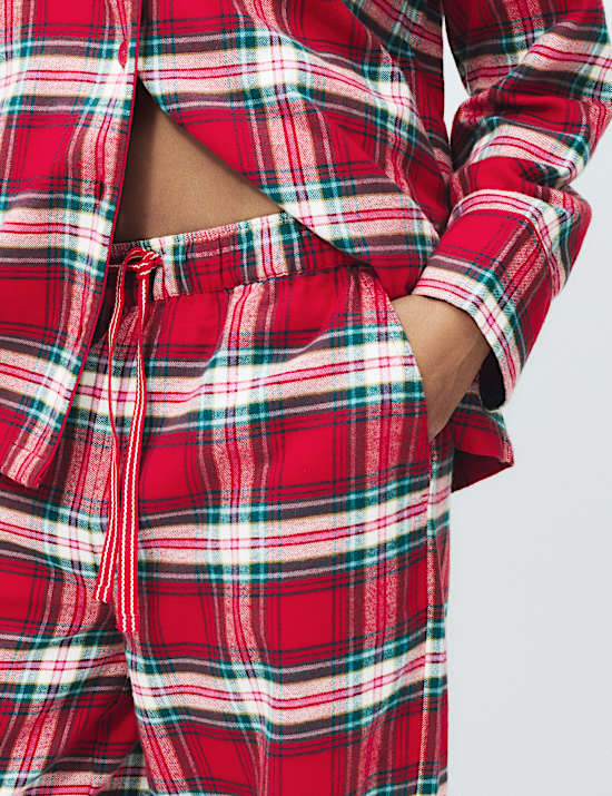 Pyjama de Noël 100 % coton à carreaux