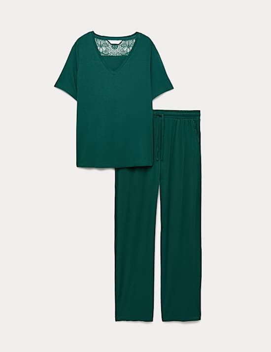 Viscose Lace Trim Pyjama Set