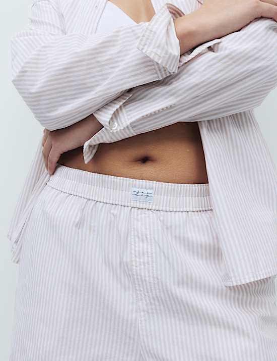 Pure Cotton Striped Shortie Set